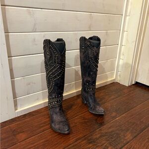 Old Gringo Studded Brown Heeled Boots